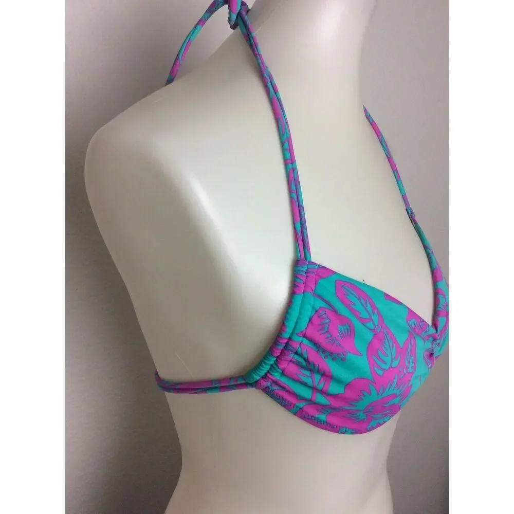 Victoria's Secret Bikini Top Pleated Floral Print Swimwear